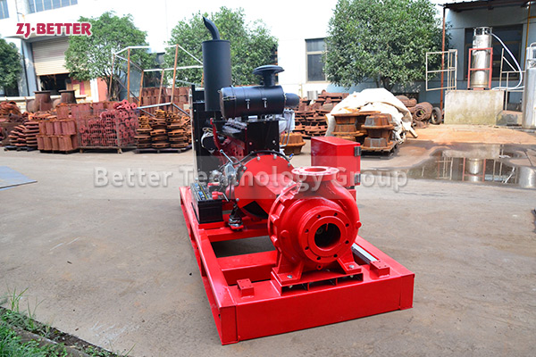 Diesel engine fire pump for fire water supply in large flow occasions