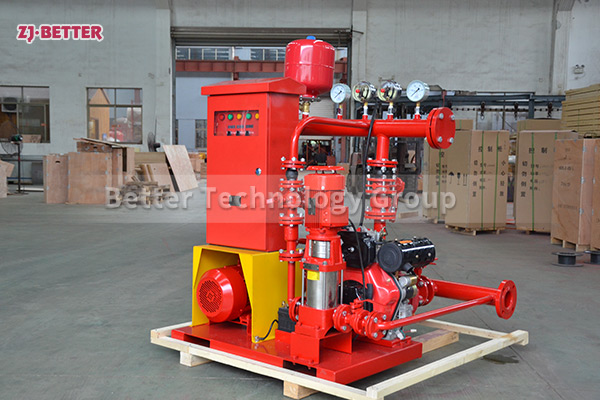 Diesel engine fire pump with wide flow range