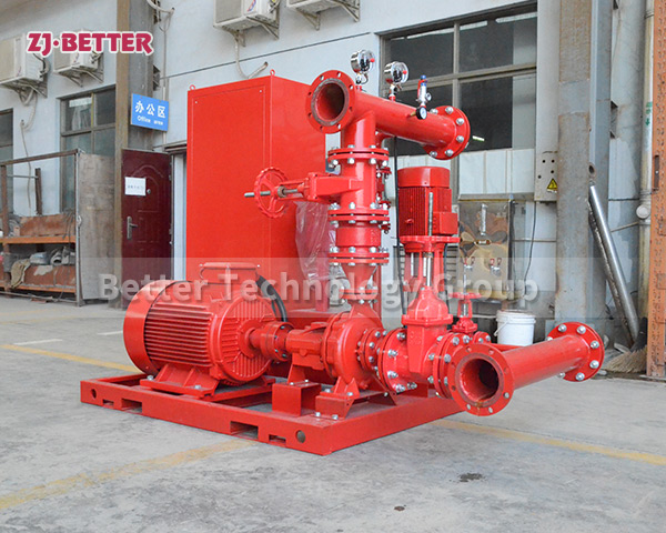 Electric fire pump set pumps water quickly