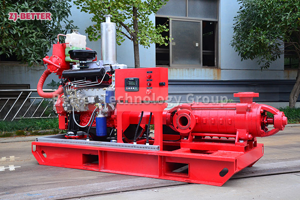 Multistage fire pump with high operating efficiency
