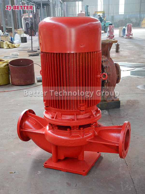Vertical fire pump installation occupies a small area