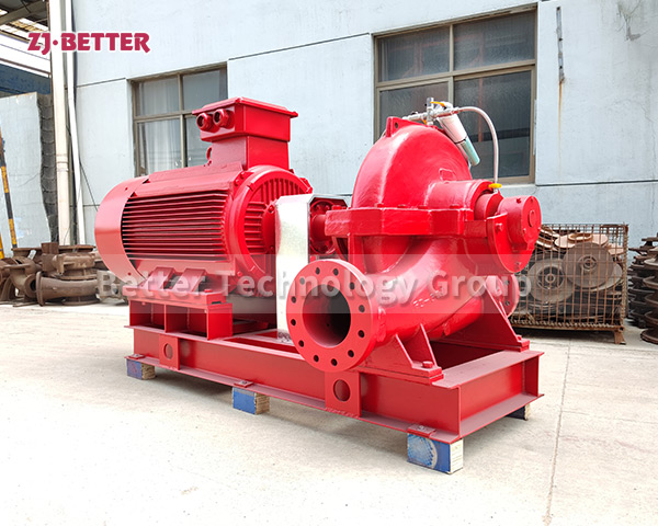 What are the characteristics of the horizontal split double suction fire pump?