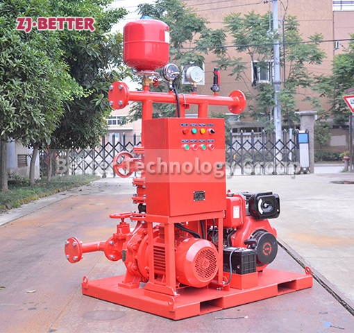 Diesel engine fire pump for large flow fire water supply