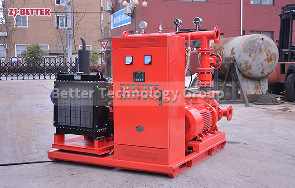 Diesel engine fire pump has a high degree of automation