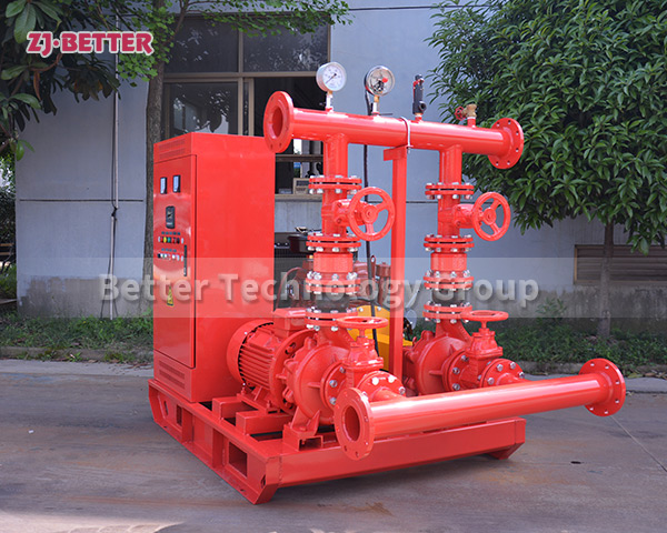 The flow pressure of the diesel engine fire pump is large