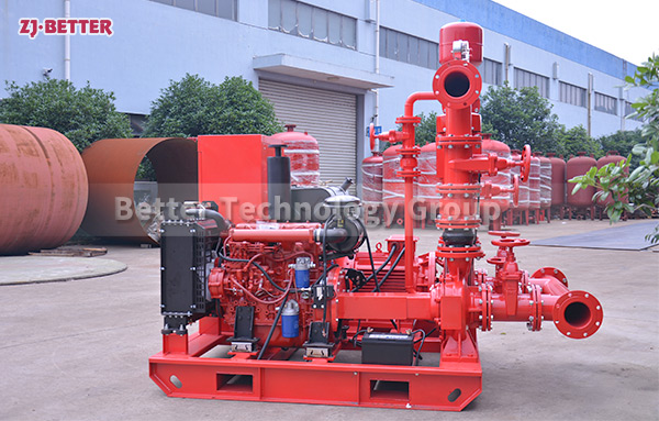 What are the components of a diesel fire pump?
