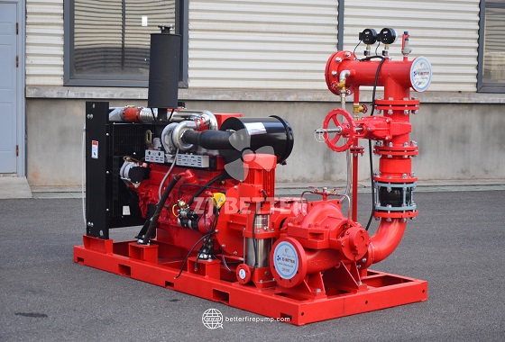 How does the energy-saving hydraulic design of this fire pump maintain high performance while reducing energy consumption?
