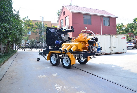Powerful Trailer-Mounted Fire Pump Set for Long-Distance Water Supply