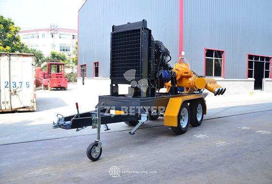 Powerful Trailer-Mounted Fire Pump Set for Long-Distance Water Supply
