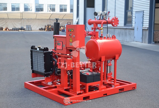 Diesel Fire Pump Package with Pressure Stabilization for Constant System Performance