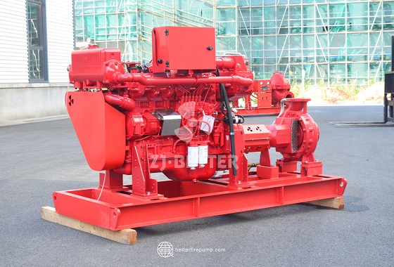 Large Inlet and Outlet Horizontal Diesel Fire Pump for Stable Water Supply