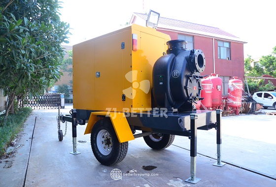 Trailer Pump System for Firefighting and Flood Drainage Applications