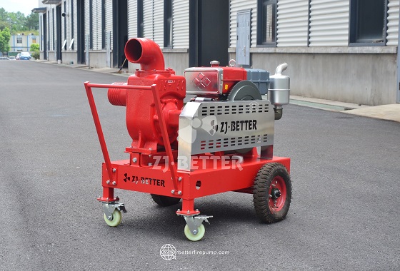 Wheeled Diesel Fire Pump for Long Distance Emergency Water Delivery