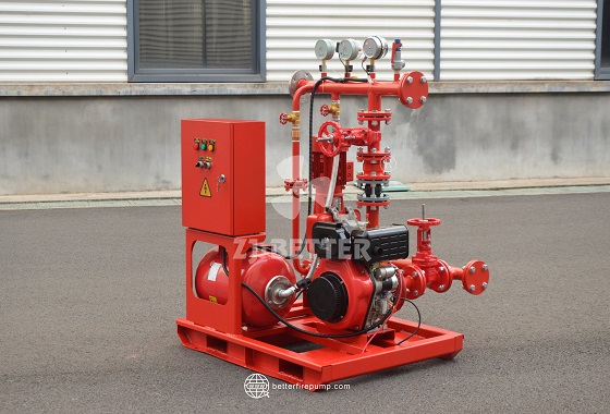 Compact Horizontal Fire Pump Package with Pressure Tank