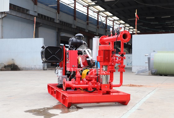 Integrated Diesel Fire Pump Unit with Complete Power, Piping and Control Configuration