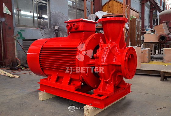 Compact Horizontal Fire Pump with Optimized Pump and Motor Layout for Fire Pump Room Installation