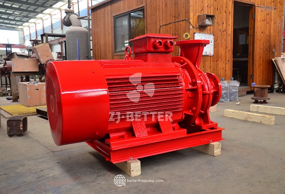 Compact Horizontal Fire Pump with Optimized Pump and Motor Layout for Fire Pump Room Installation