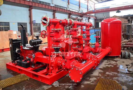 High-Performance Diesel Fire Pump Set with Complete Auxiliary Components for Fire System Operation