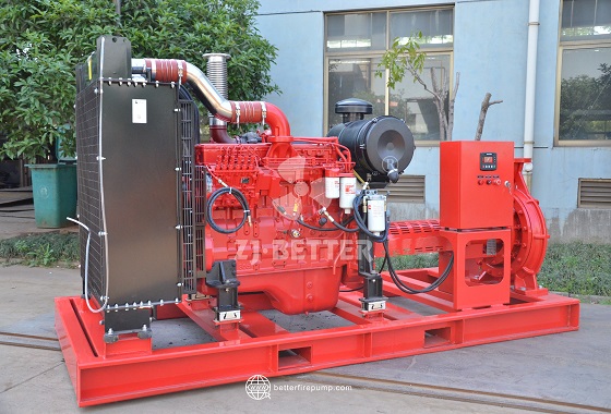 Diesel Engine Fire Pump Set with Large Radiator for Continuous-Duty Applications