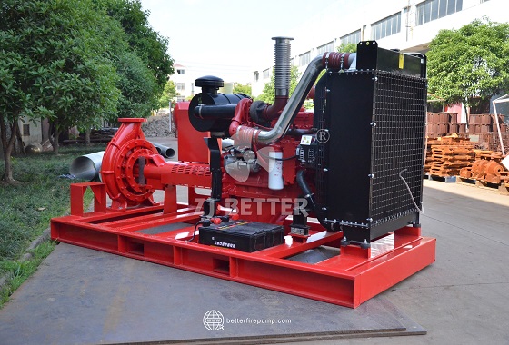 Diesel Engine Fire Pump Set with Large Radiator for Continuous-Duty Applications