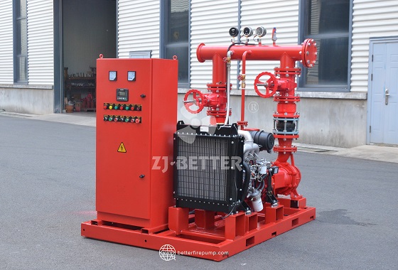Diesel Fire Pump Set with Integrated Control Panel and Piping for Easier Installation