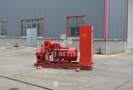 Compact Electric Fire Pump – Integrated Installation of Pump, Motor and Control Cabinet